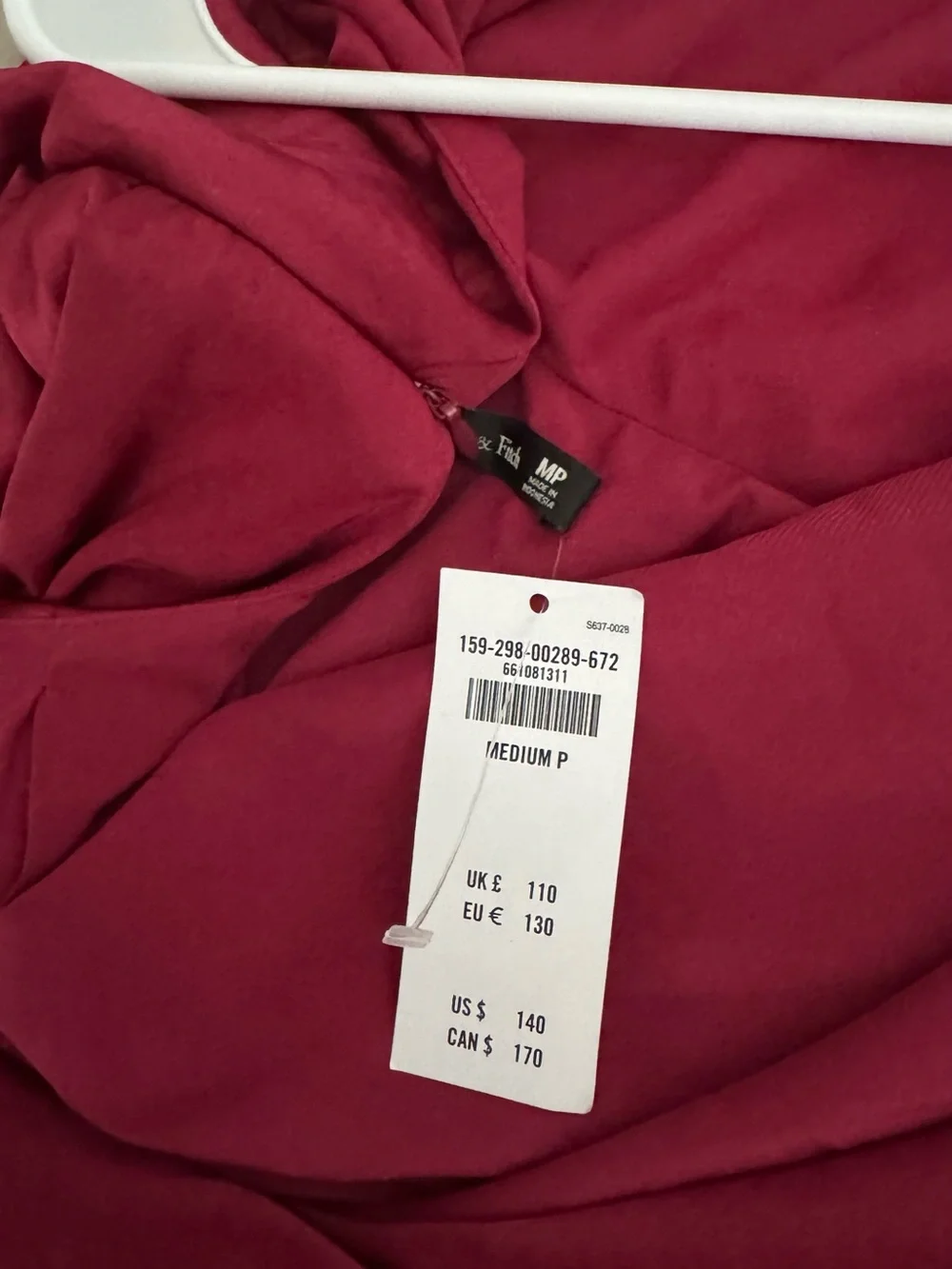 Abercrombie & Fitch Cowl Neck Draped Maxi Dress Women’s Petite Medium Pink Berry